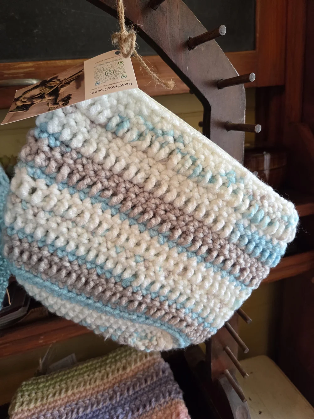 Handmade Crochet Cosmetic Bags in Varied Pastel Blues and Purples
